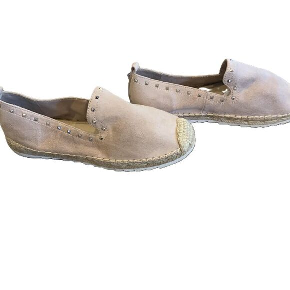 Marc Fisher Light Pink Studded Faux Suede Slip-On Espadrilles Size 7.5 - Picture 3 of 10